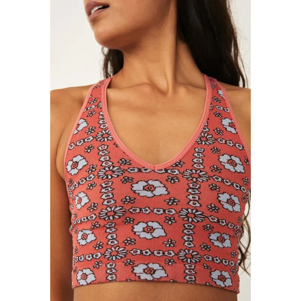 🎉LAST CHANCE🎉 NWT FP Movement Free Throw Jacquard Crop Tank / Floral - Picture 2 of 9